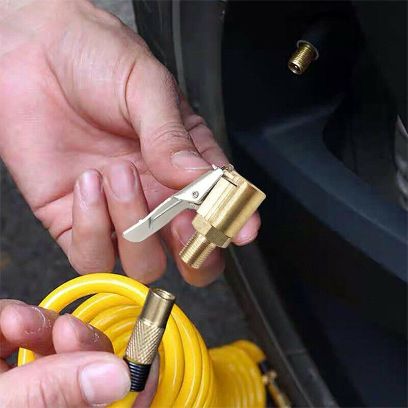 Car Brass Air Pump Chuck Tyre Valve 8mm Pump Valve Clip Clamp Connector Adapter