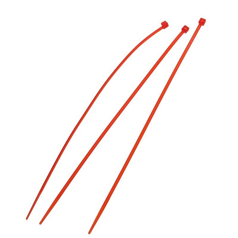 100 x 3 mm x 200 mm Red patch clamp stop cable wire tie Z2E4E4