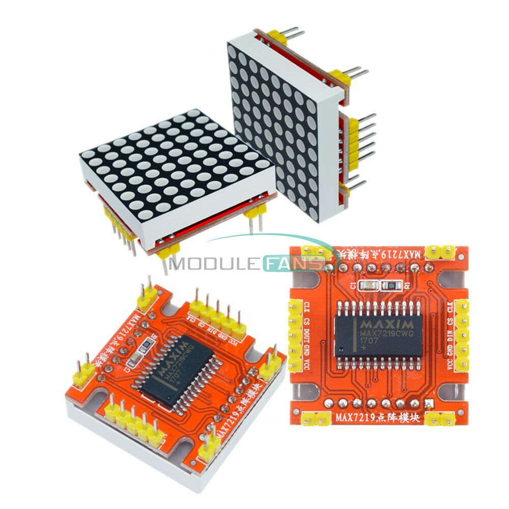 MAX7219 LED Dot Matrix Arduino Microcontroller Display Module Control 5V/3.3V