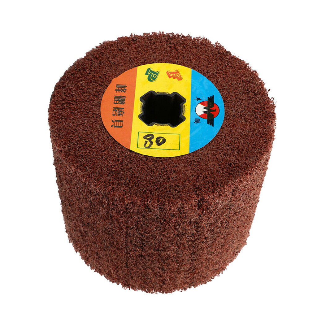 1Pc Non-woven Abrasive Flap Wire Drawing Polishing Burnishing Wheel 80