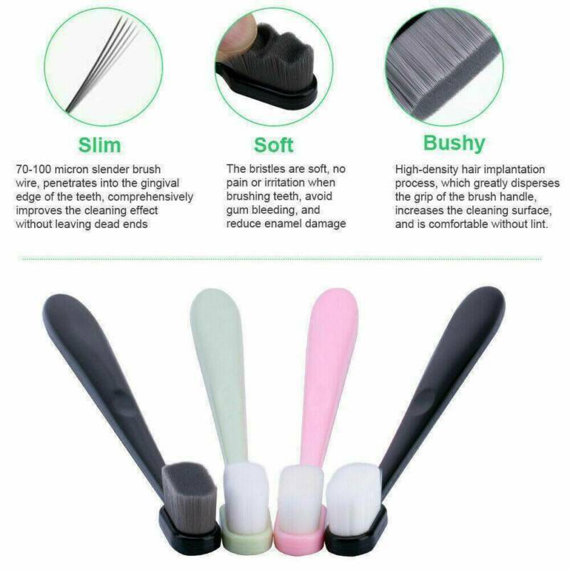 4pcs Super-Soft Toothbrushes For Sensitive Gums Micro-Nano Manual Toothbrush Set