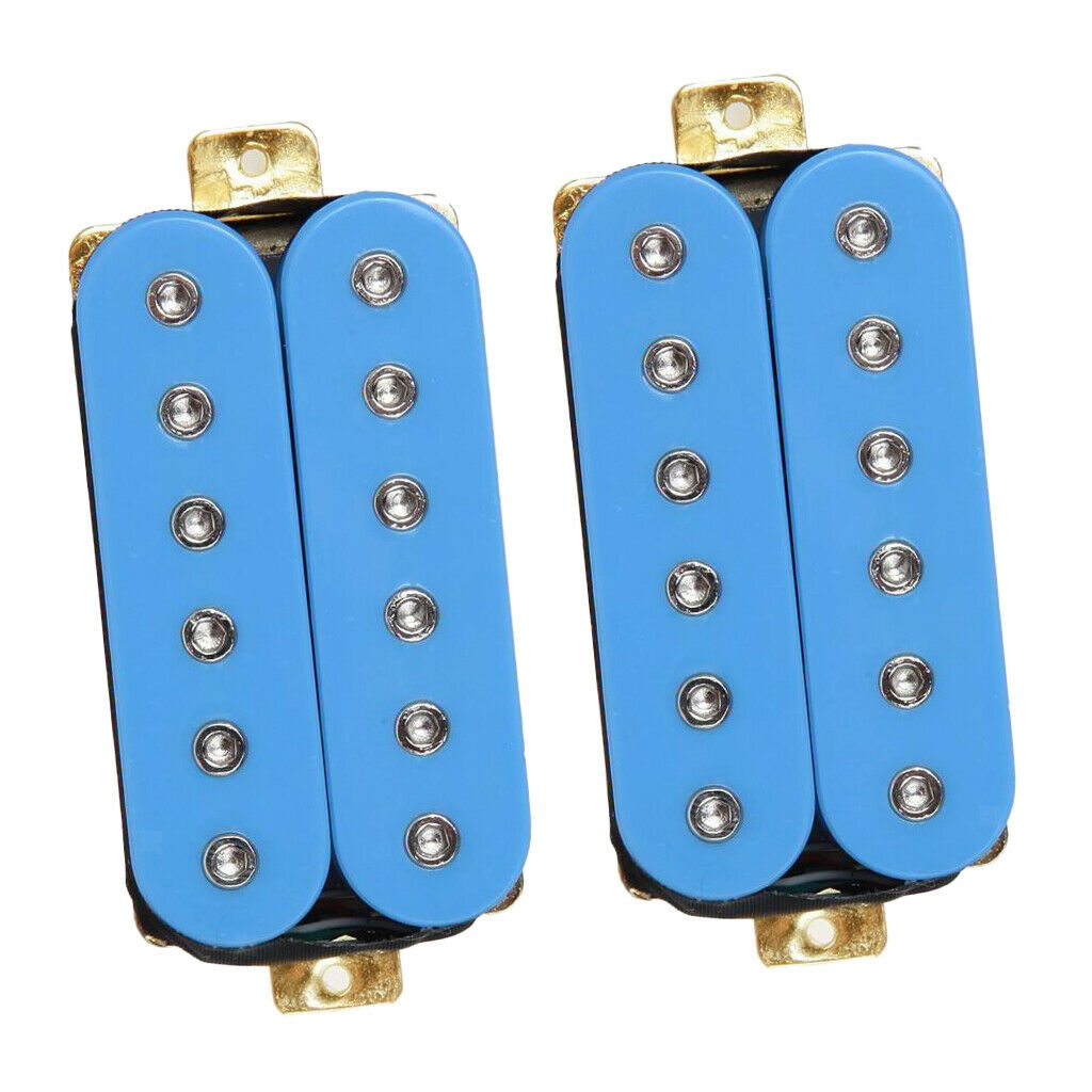 2 Pieces Electric Guitar Double Coil Humbucker Bridge Pickups DIY Kits Blue