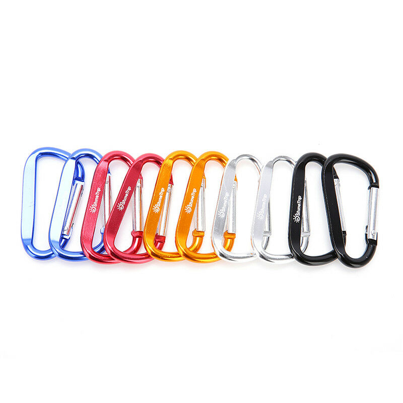 10Pcs Camping Aluminum D Shape Buckle Carabiner Survial Key Chain Hook Clip ATDD