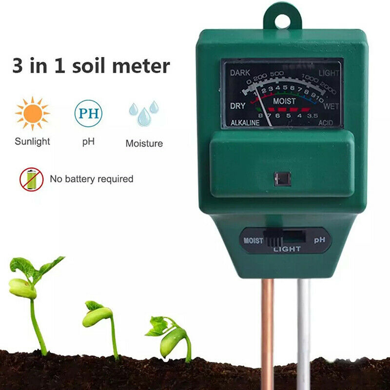 3 in 1 Soil PH Meter Sunlight PH Tester Garden Flowers Soil Moisture SensorB DF