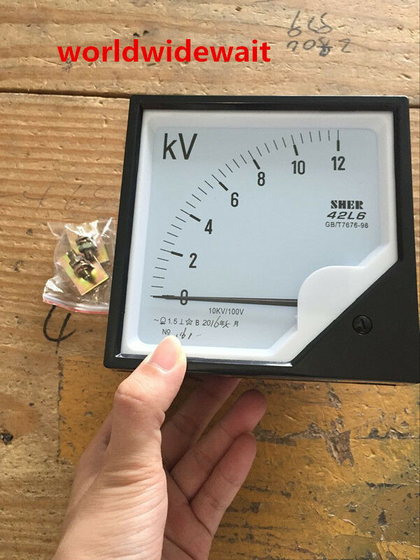 10KV/100V Zero Setting Square Dial Panel Analog Voltage Meter Voltmeter 42L6-V