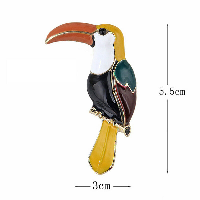 Fashion Enamel Colorful Toucan Bird Shape Animal Brooch Pin Jewelry Bag DecorDD