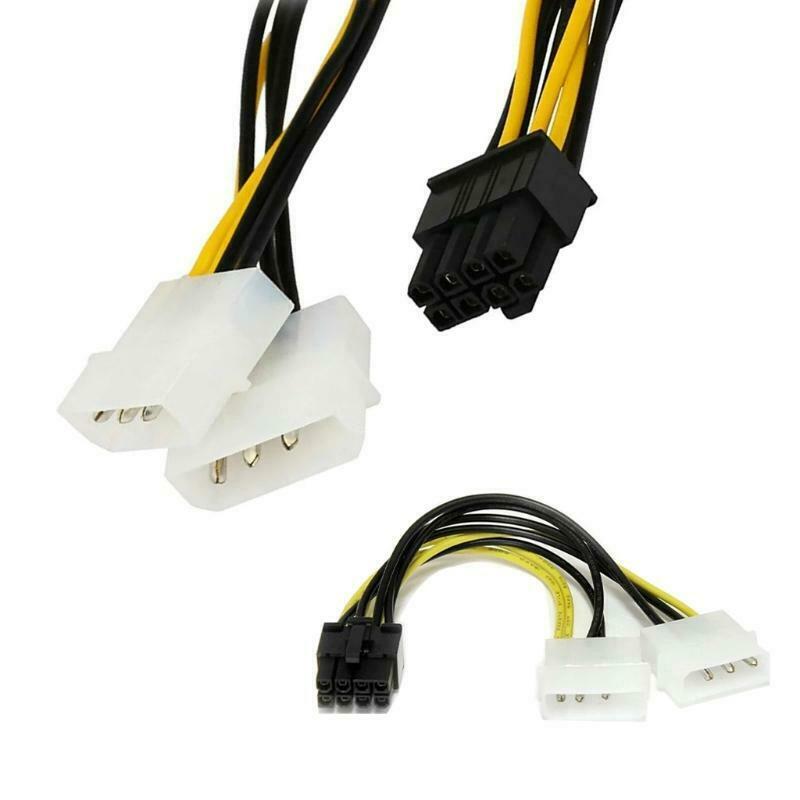 10Pieces 20cm 8Pin to Dual 4Pin Video Card Power Cord Graphics Power Cables Kit