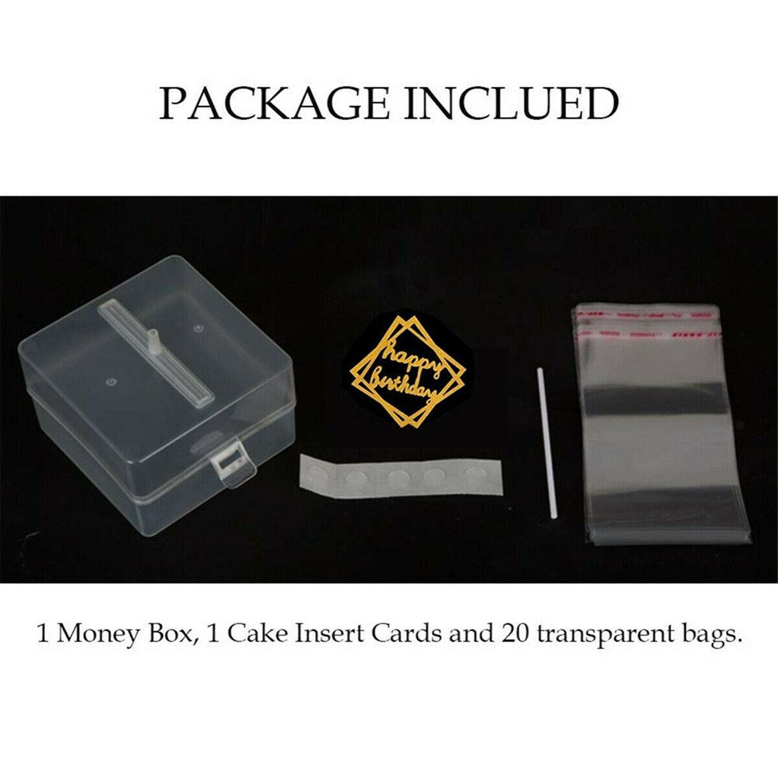 Cake ATM Money Pulling Box 20 Transparent Bag Connected Pockets for Cake Decor