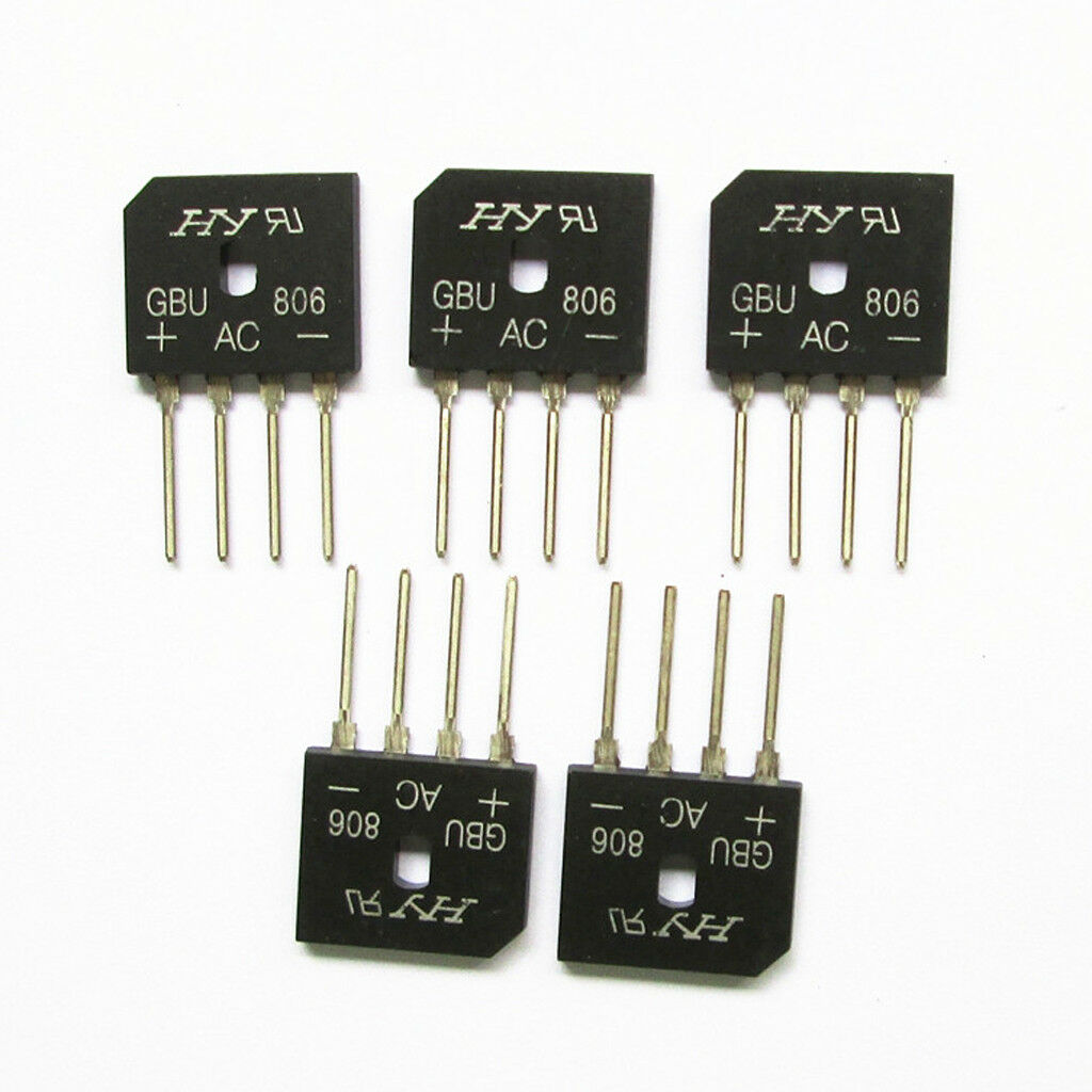 5 pieces Silicon Copper Bridge  Full Wave Single Phase 6 Amps 600V