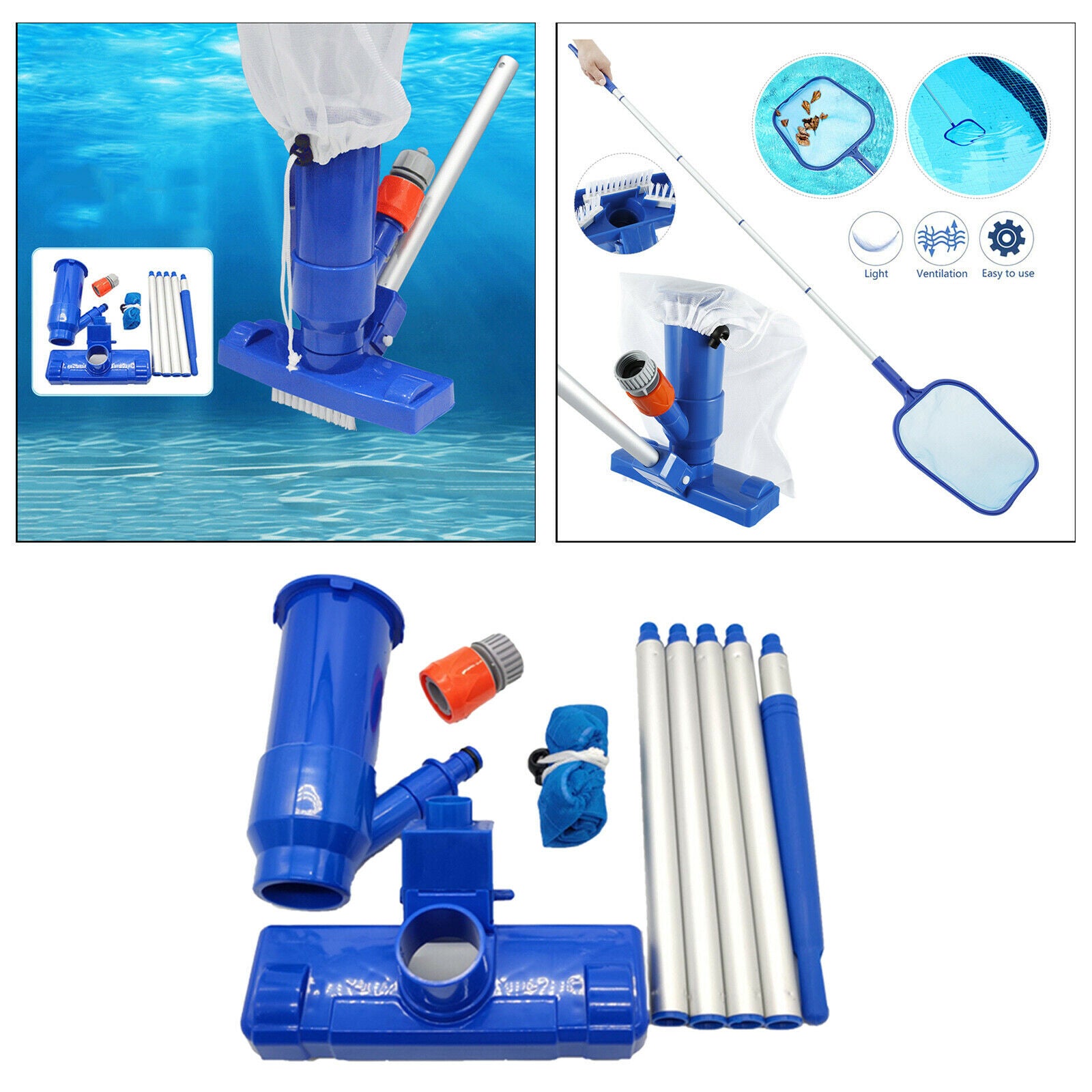 Pool Vacuum Head Kit for Ground Swimming Pools Pond Fountain Accessories US