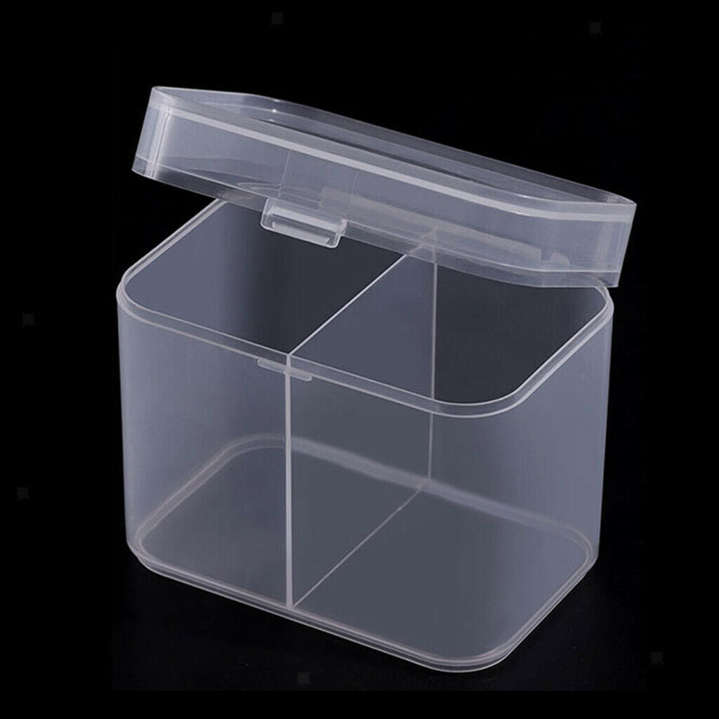 2 Spaces Cosmetic Nail Wipes Storage Holder Box Cotton Swabs Pads Container