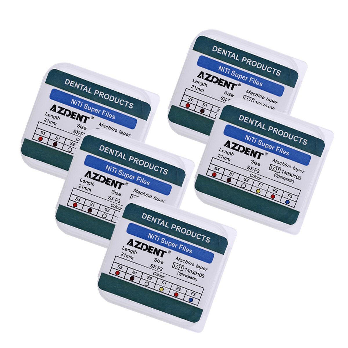 50 Boxes Dental Engine Use NiTi Super File Rotary File 21mm 6PCS/Kit AZDENT