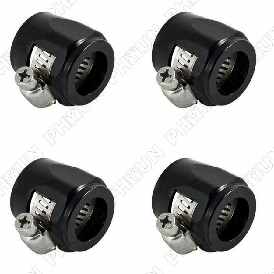 4x Black Aluminum alloy Car Hose Finisher Clamp AN6 Fitting Adapter Universal