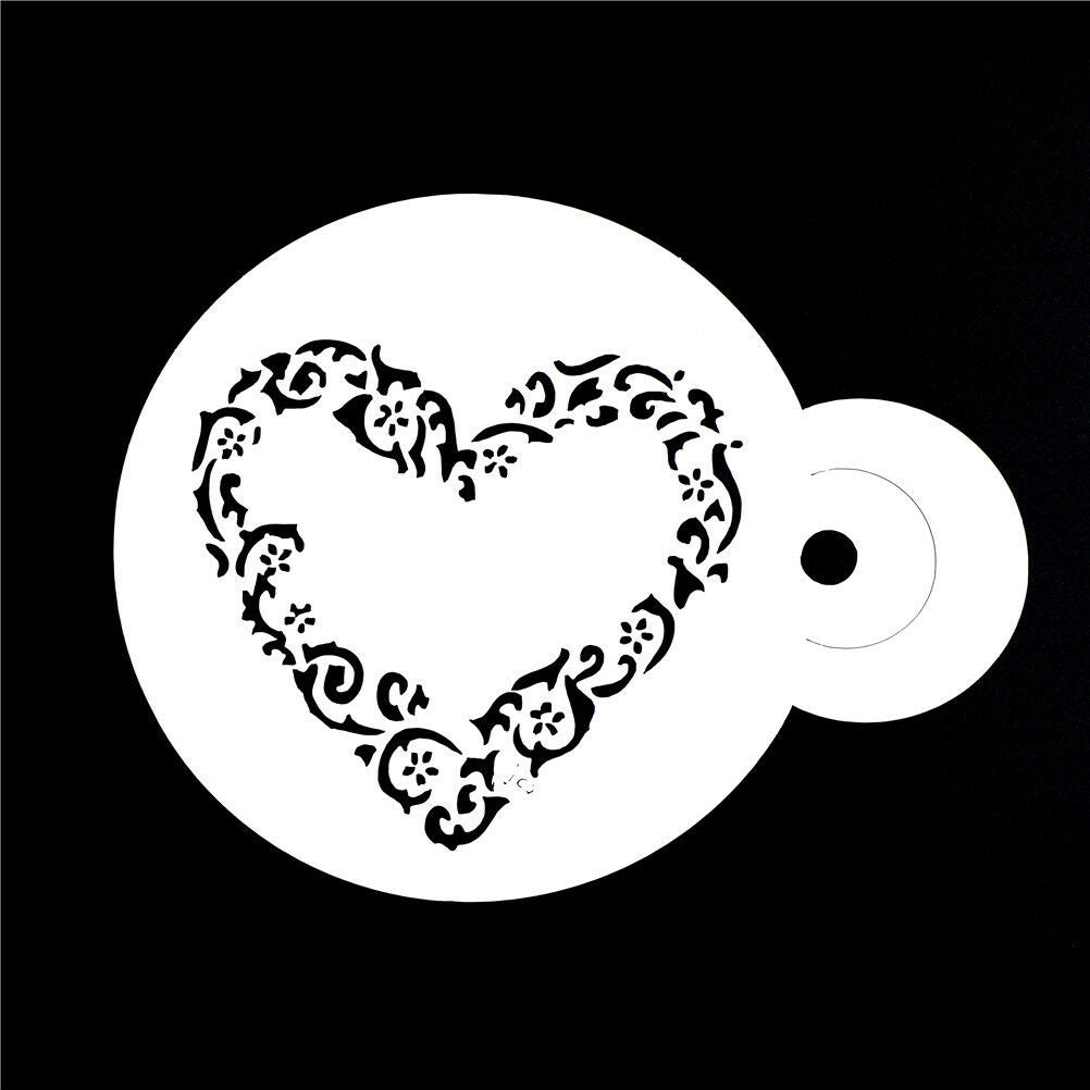 Novelty 3PCS/SET Heart Fondant Cake Stencil Cappuccino Cupcake Decoratio.l8