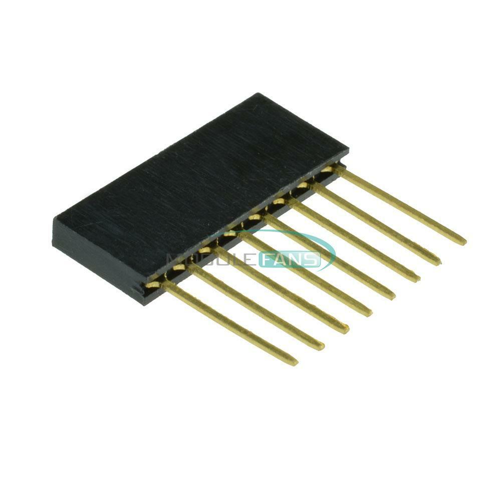 10pcs Single Row Stackable Shield Female Header 2.54mm Pitch 8-Pin for Arduino