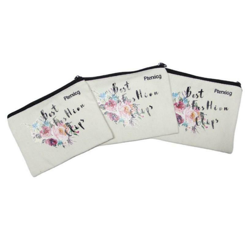 Pastoral Floral Linen Zipper Cosmetic Bag Pencil Case Makeup Organizer Purse