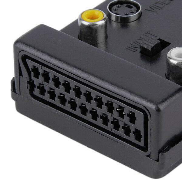 Newest Switchable Scart Male to Female S-Video 3 RCA Audio Adapter Convector WA9