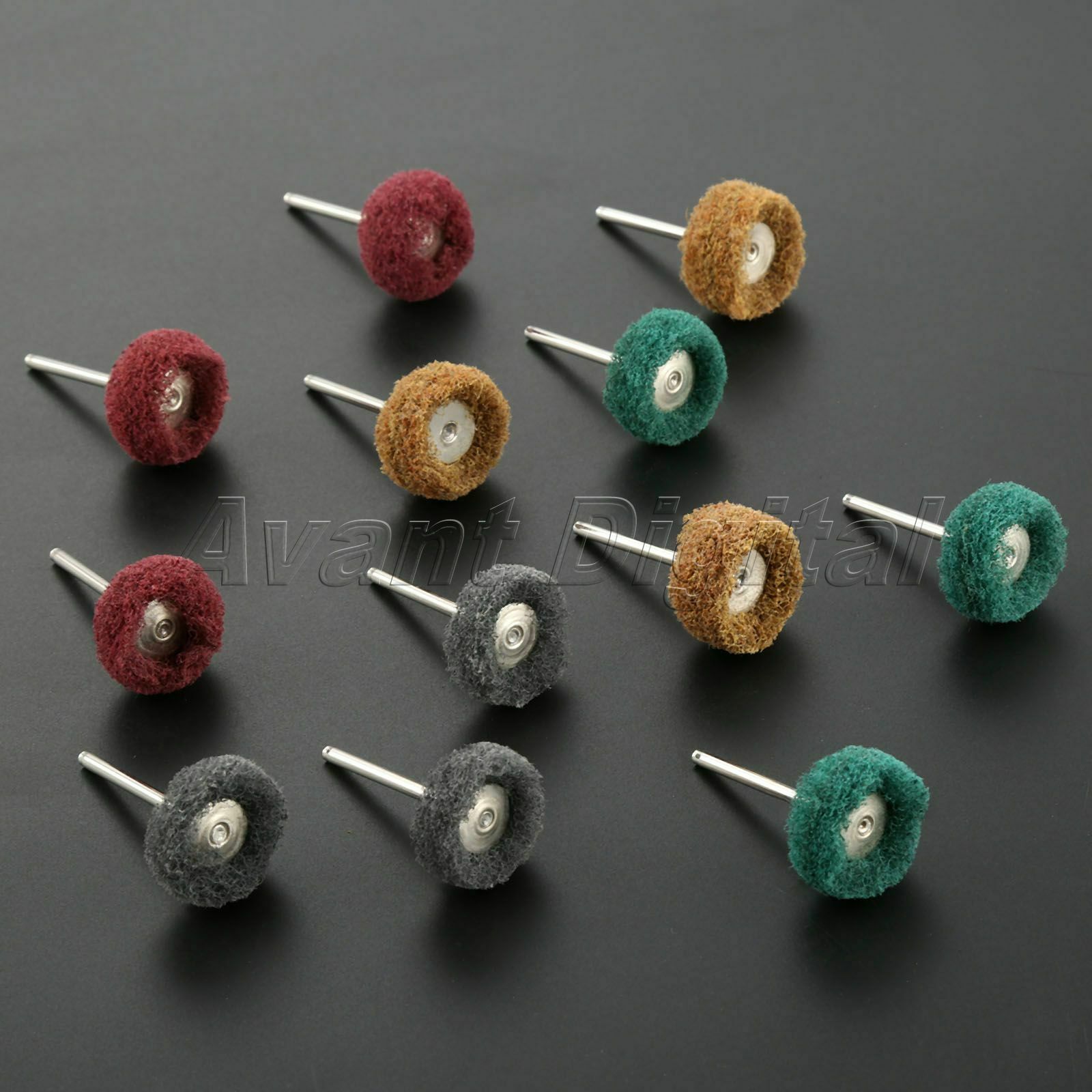 25mm Round Wheel Buffing Pad Kit Grinder Deburring Polishing Rotary Tool 12pcs