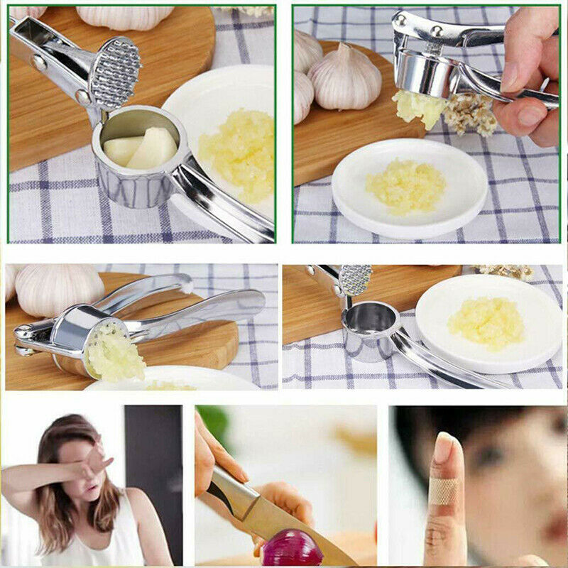Garlic Press Crusher Mincer Chopper Peeler Squeeze Cutter Stainless Steel.l8
