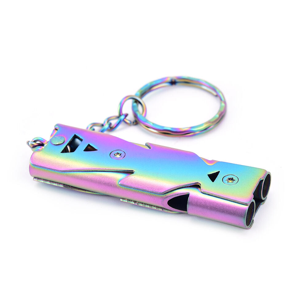 Stainless Whistle Double Tube Lifesaving Emergency SOS Outdoor Survival J.l8