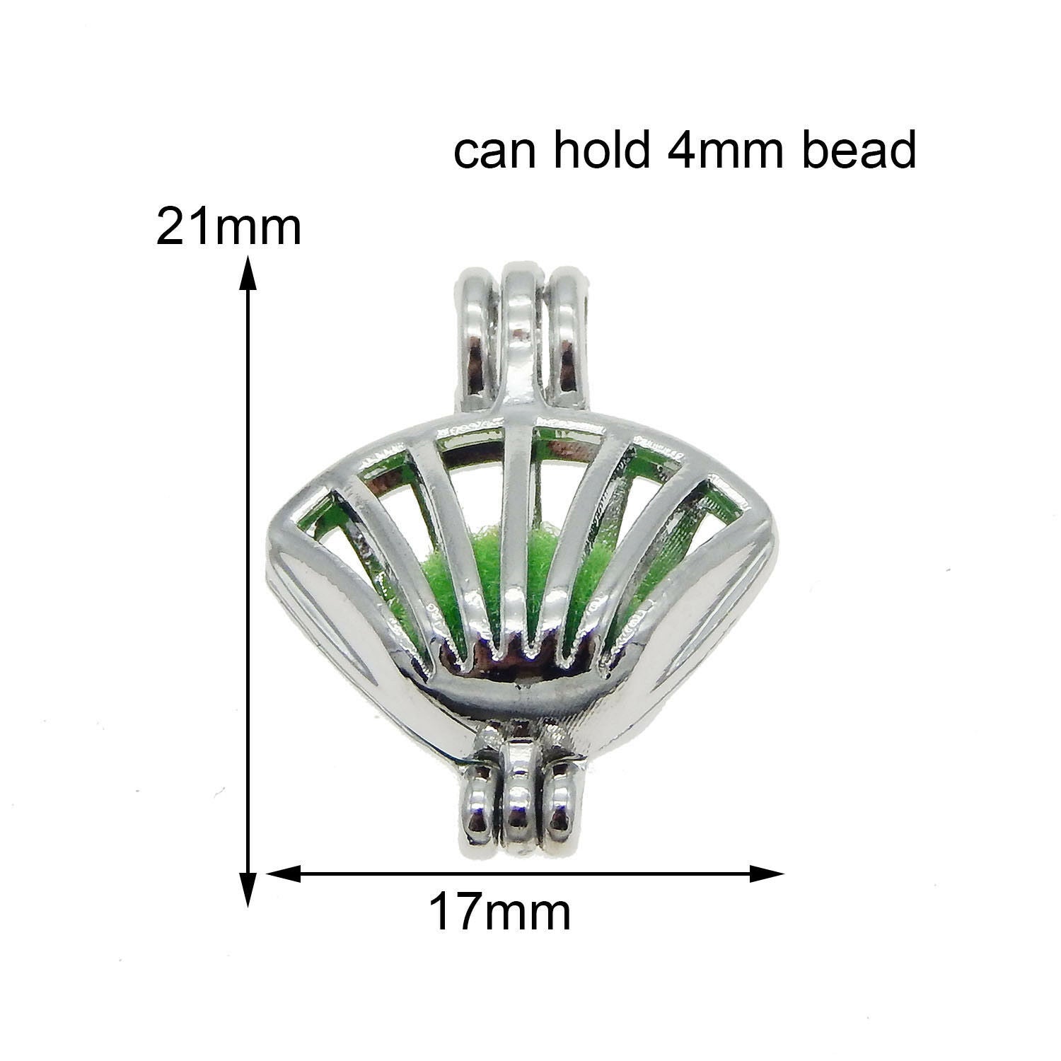 1PC White K Plated Alloy Sector Hollow Openable Locket Charms Pendants Jewelry