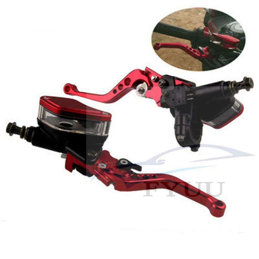 7/8"22mm Motorcycle Master Cylinder Reservoir Hydraulic Brake Clutch Lever Black