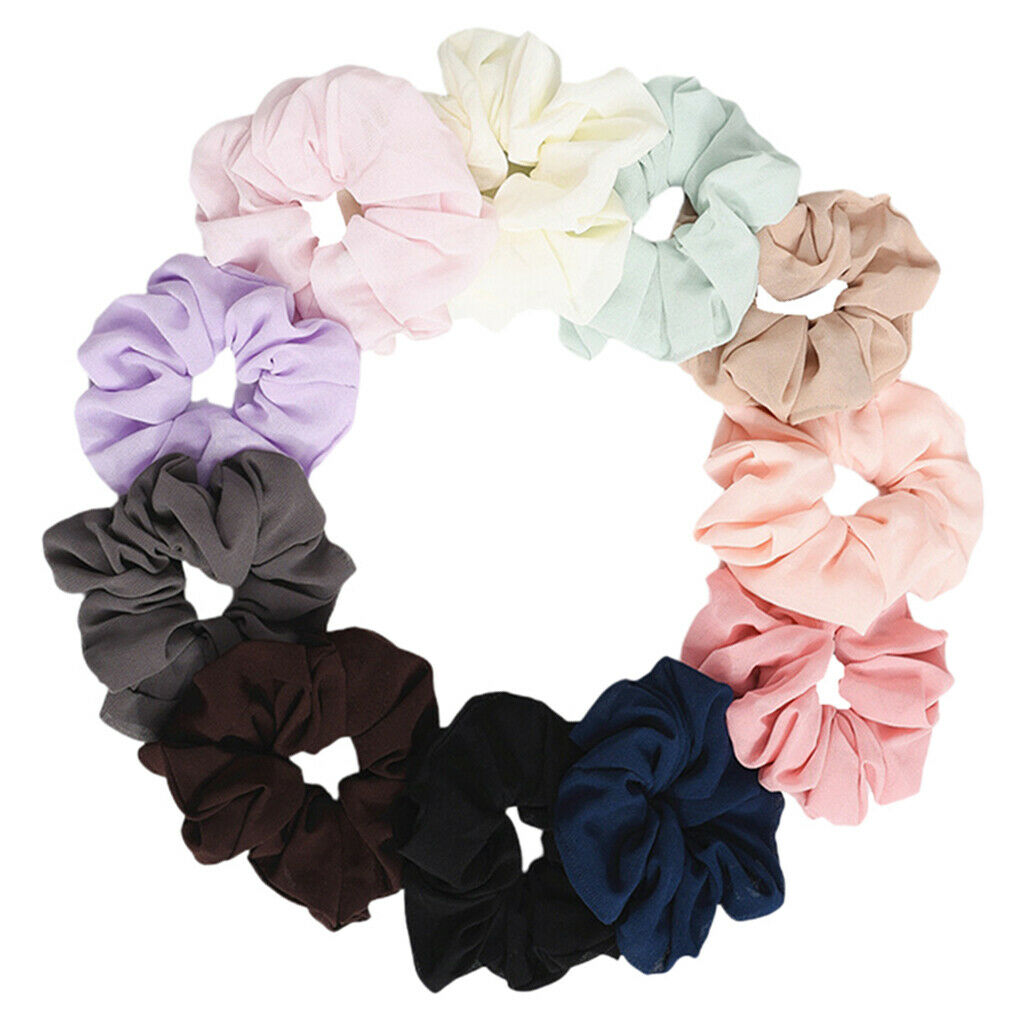 11pcs Silk Hair Scrunchies Stretchy Ponytail Holder Rope Hairband Updo Tool