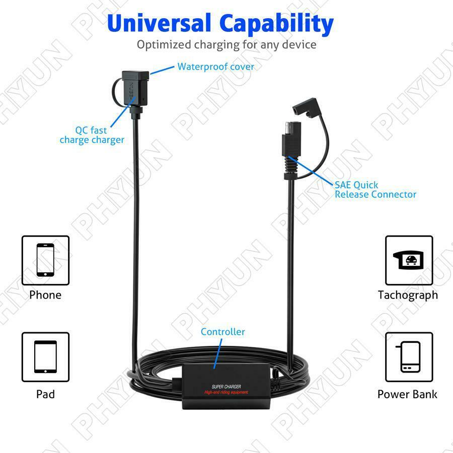 Universal Waterproof Motorcycle Handlebar Charger USB Power Supply Phone Charger