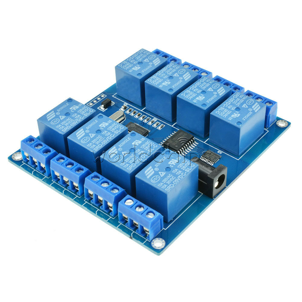 Micro USB 8-channel Relay Module 5V 10A Driver-free PC USB Control ICSE014A