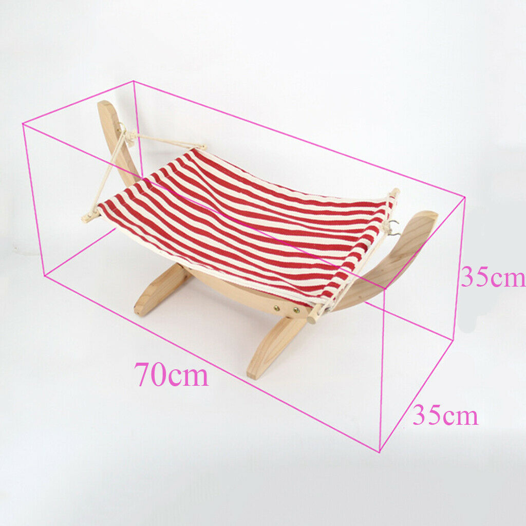 Pet Hammock Bed Wooden Stand Dog Cat Warm Mat