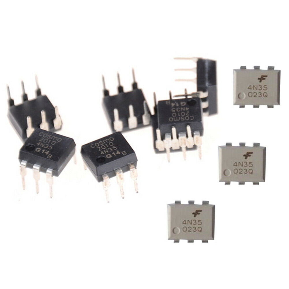 10Pcs 4N35 FSC Optocouplers Phototransistor 30V DIP6 ICBDD