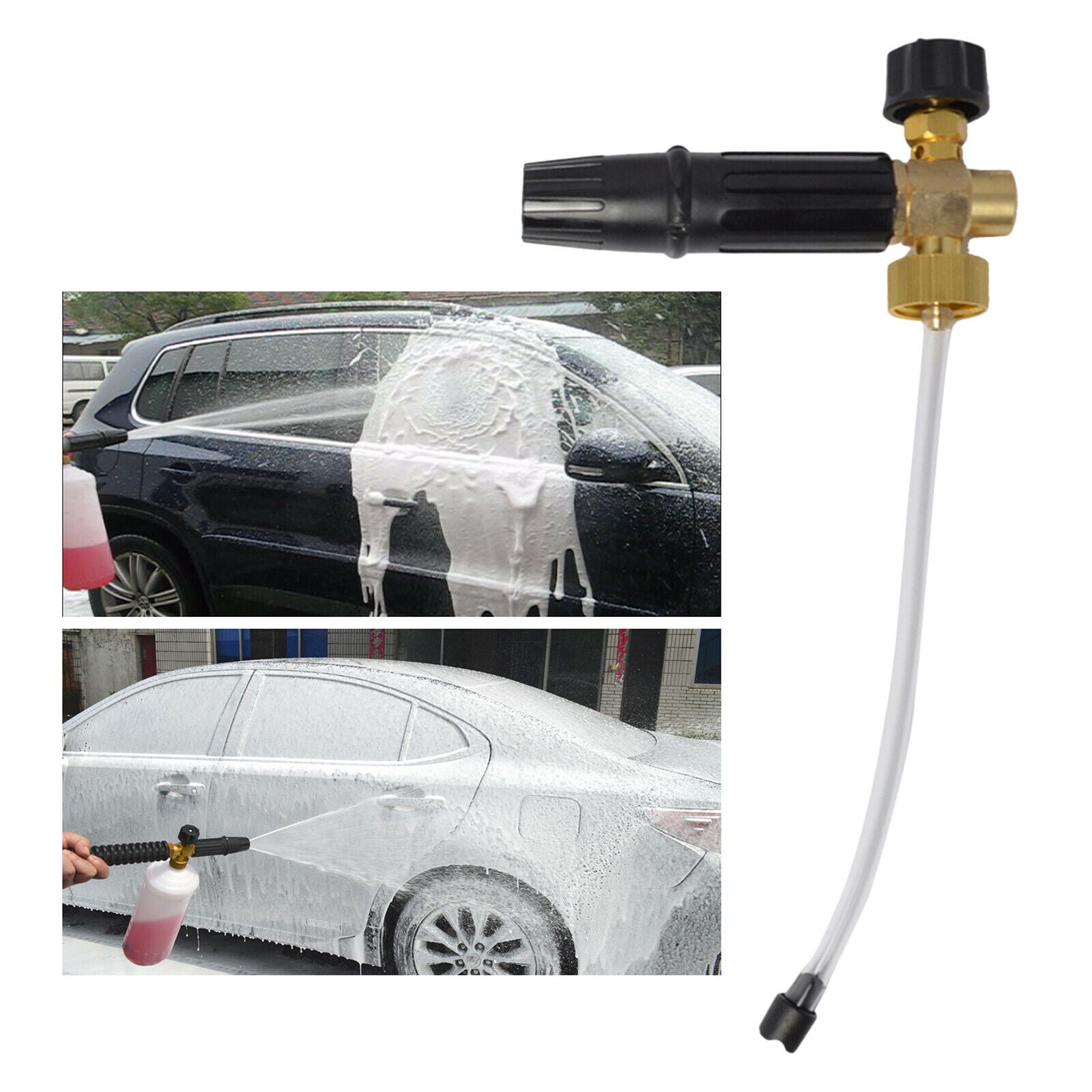 Brass Washer Foam Nozzle with 1/4" Quick Connector Foam Soap Gun Foam Wash