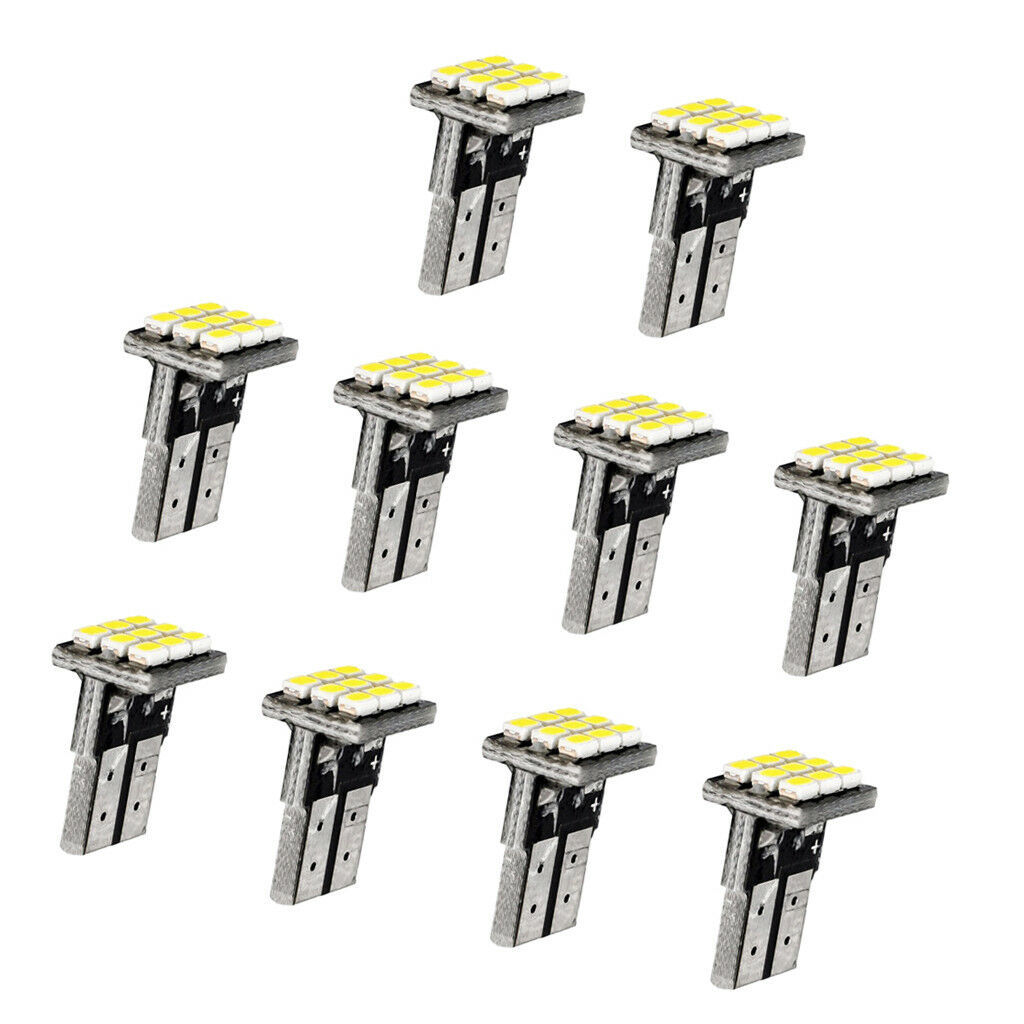 10pcs T10 1206 9SMD Car Motor White Canbus LED Side Tail Lights Bulbs Lamps