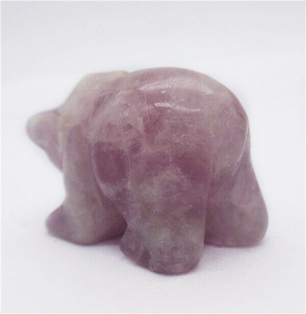 48x31x24mm Natural Purple Amethyst Carved Bear Decoration Statue Decor HH7733