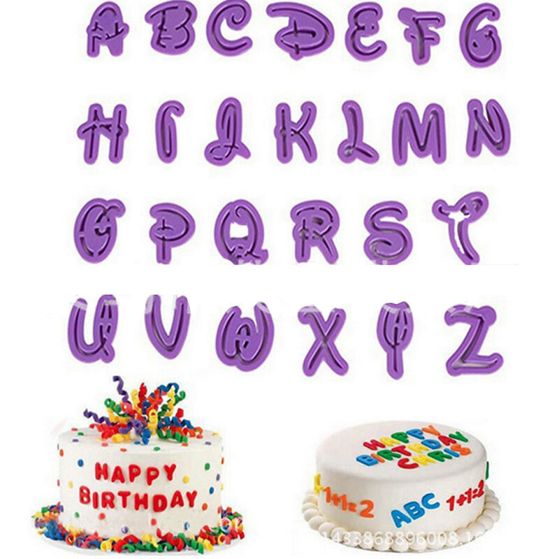 26Pcs/set Alphabet Number Letter Fondant Cake Cookie Cutter Pan Mold Biscuit SJ