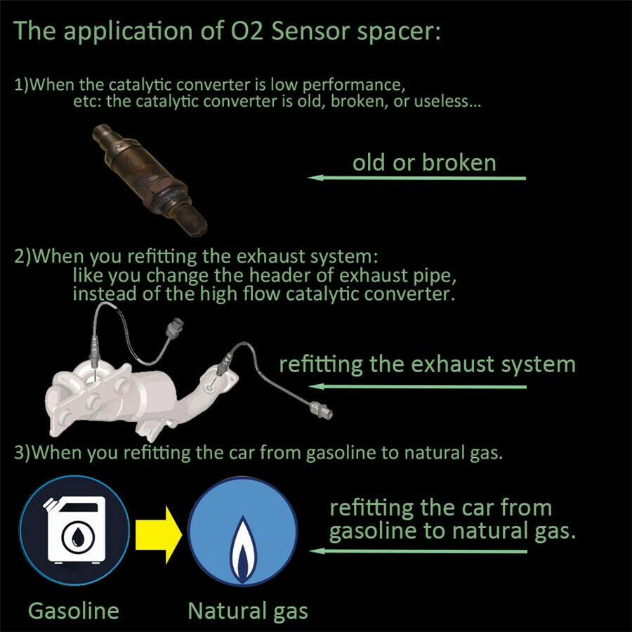 Universal O2 Oxygen Sensor Extension Spacer OBD2 DOWNPIPE Scavenging Fault Code