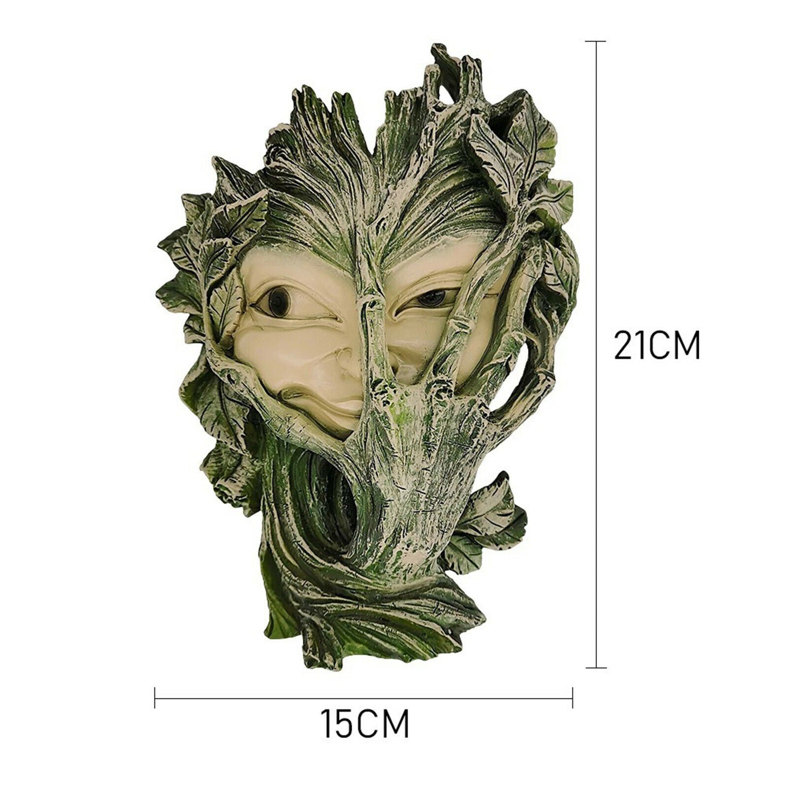 Abstract Women Face Tree Decor Yard Garden Peeker Bashful Statue Decoration