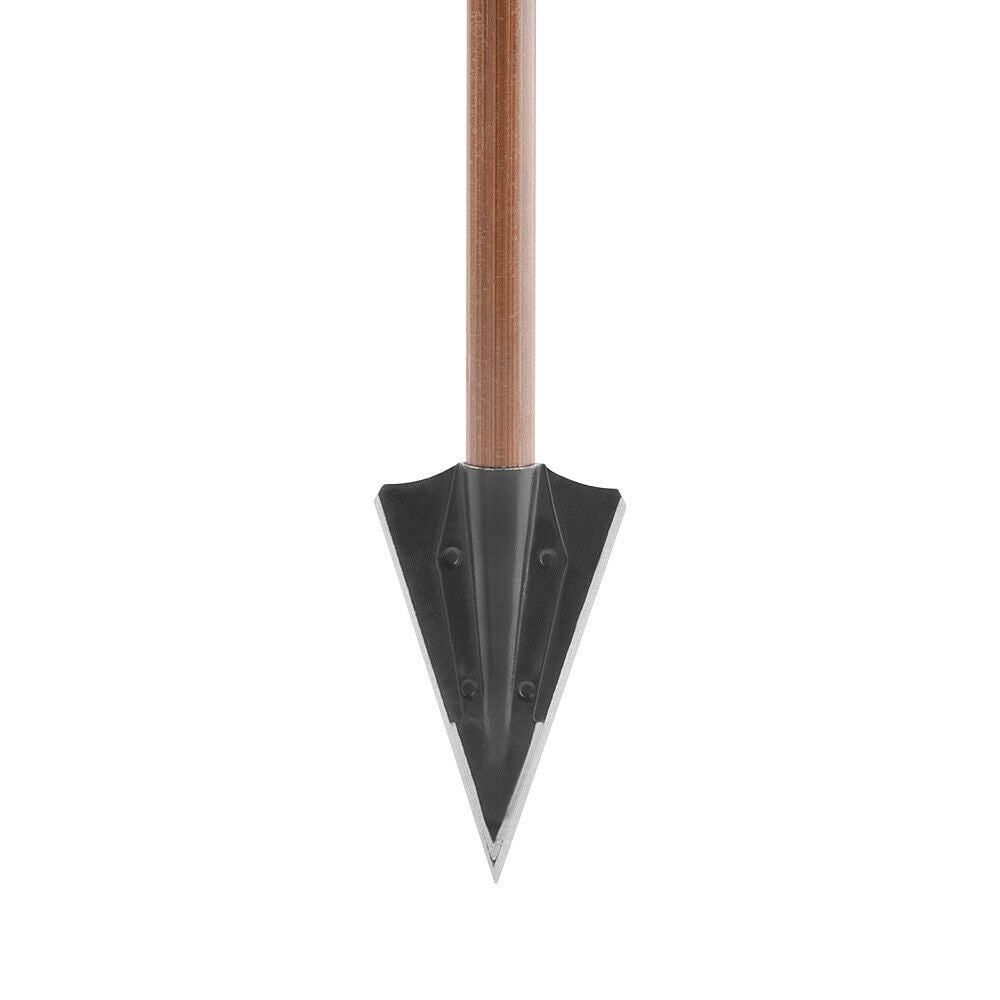 6pcs Hunting Broadheads Blade Tips Arrowheads 8MM Bamboo Wooden Arrow Shaft Glue