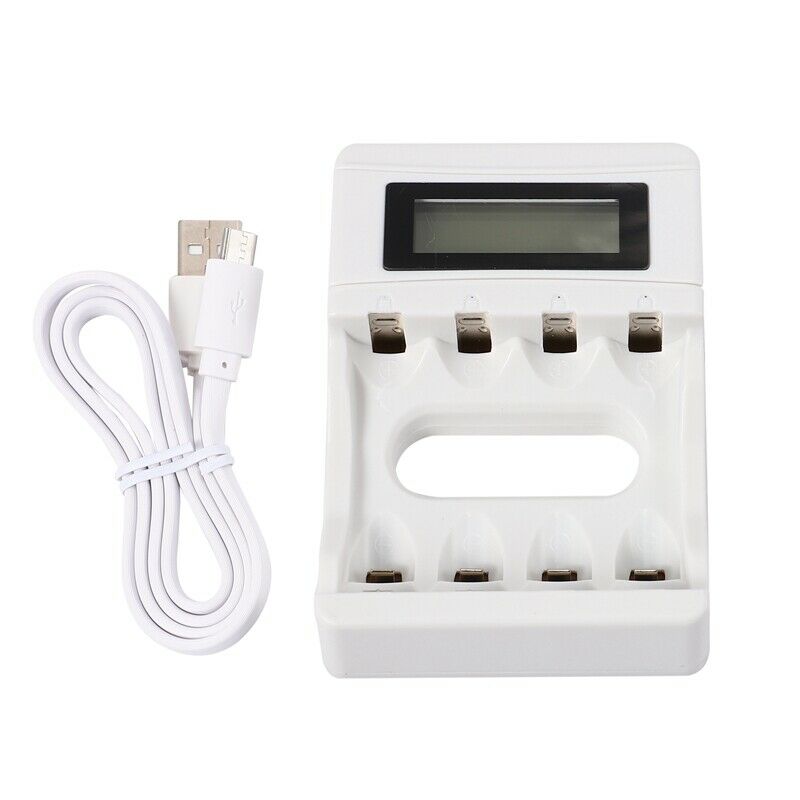 4 Slots Lcd Screen Usb Battery Charger For Rechargeable Aa/Aaa/Ni-Cd/Ni-Mh T2U1