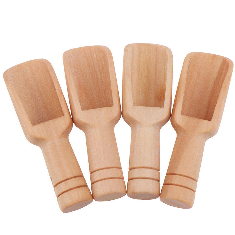 4PCS Wooden&Mini Spoon Spice Spoon Sugar Tea Coffee Scoop Small Condiment.l8