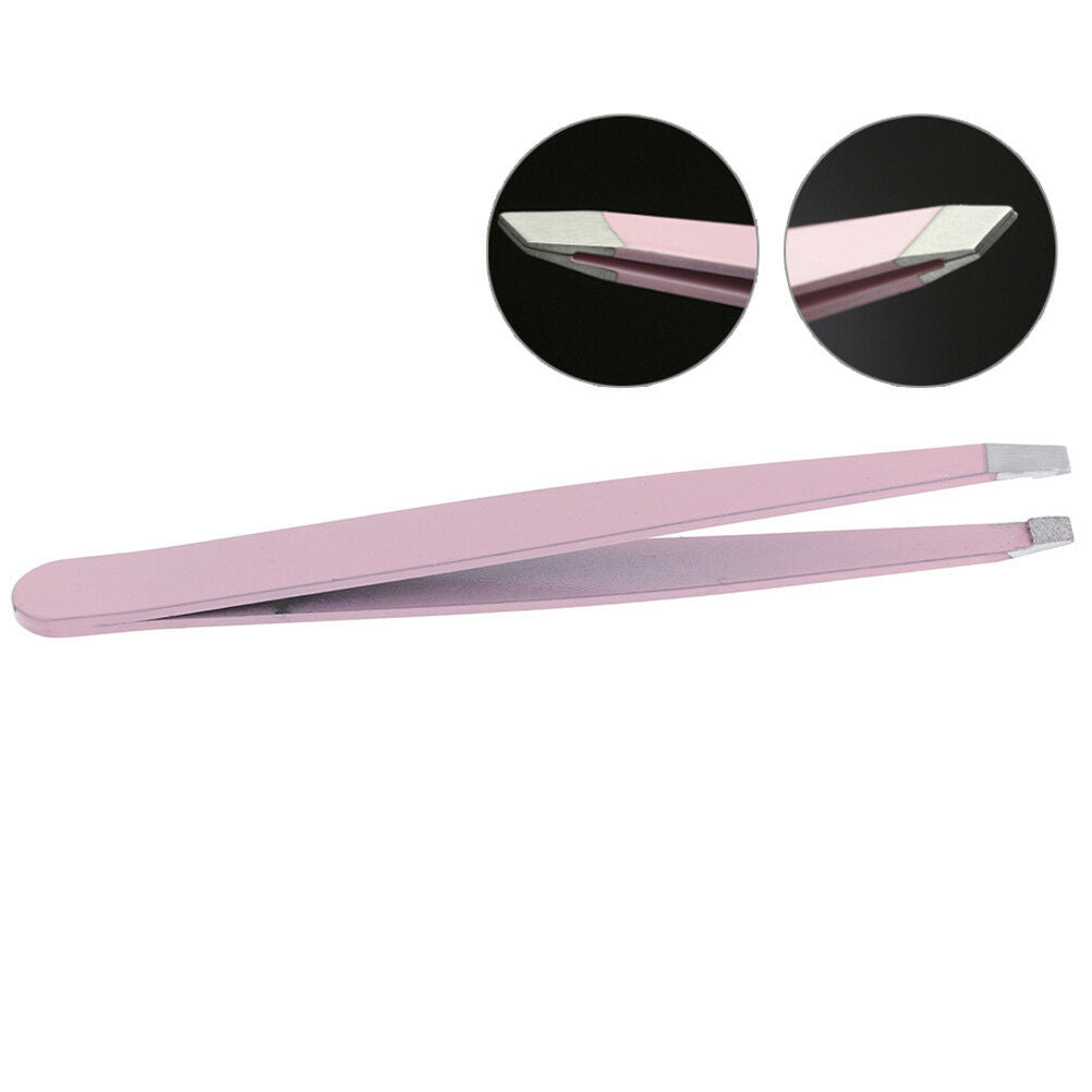 Useful~professional eyebrow tweezers hair beauty slanted stainless steel .l8