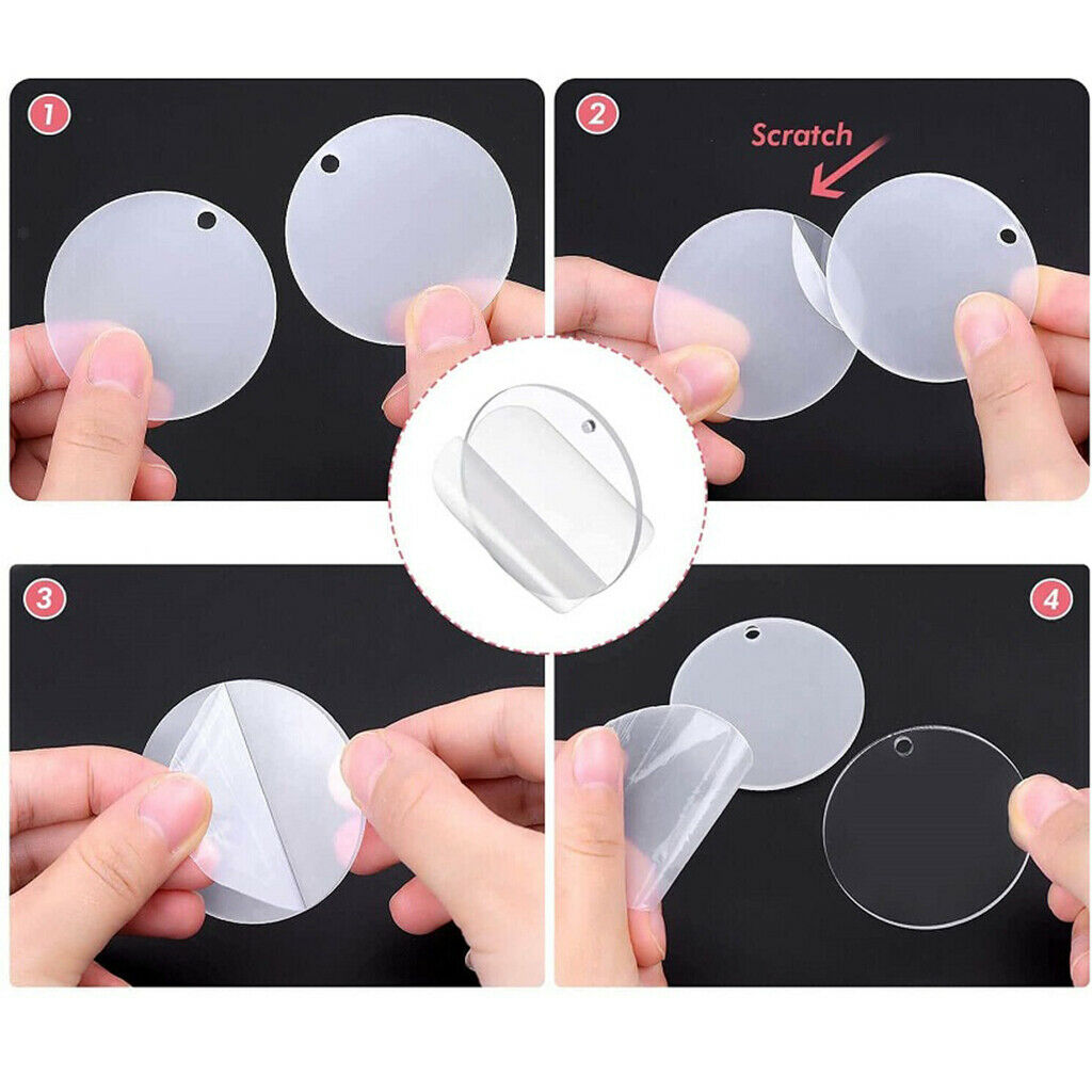 36 Pack Clear Acrylic Key Chain Keychain Blanks Charm Discs Keyring Crafts