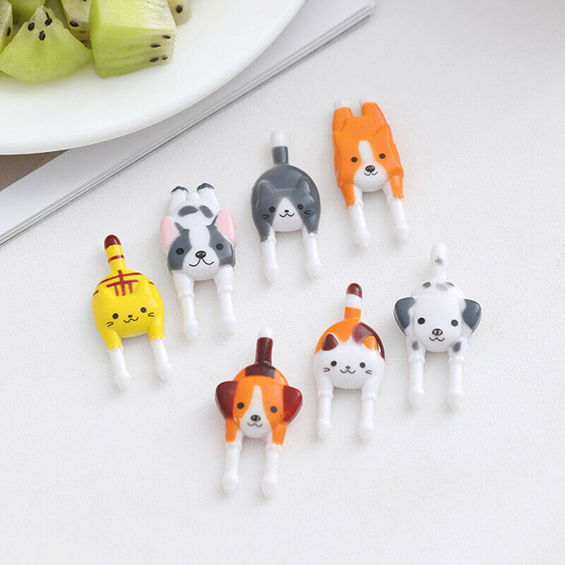 7Pcs/set  Cute Mini Animal Cartoon Food Picks Children Snack Food Fruit F.l8