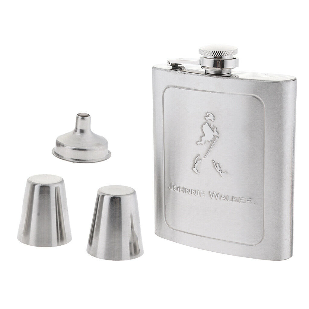 7oz Stainless Steel Hip Flask Set Pocket Flask for Liquor with Gift Box C