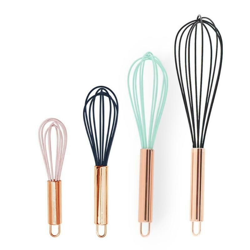4x Kitchen Silicone Whisk Wire Egg Beater for Blending Whisking Beating Stirring
