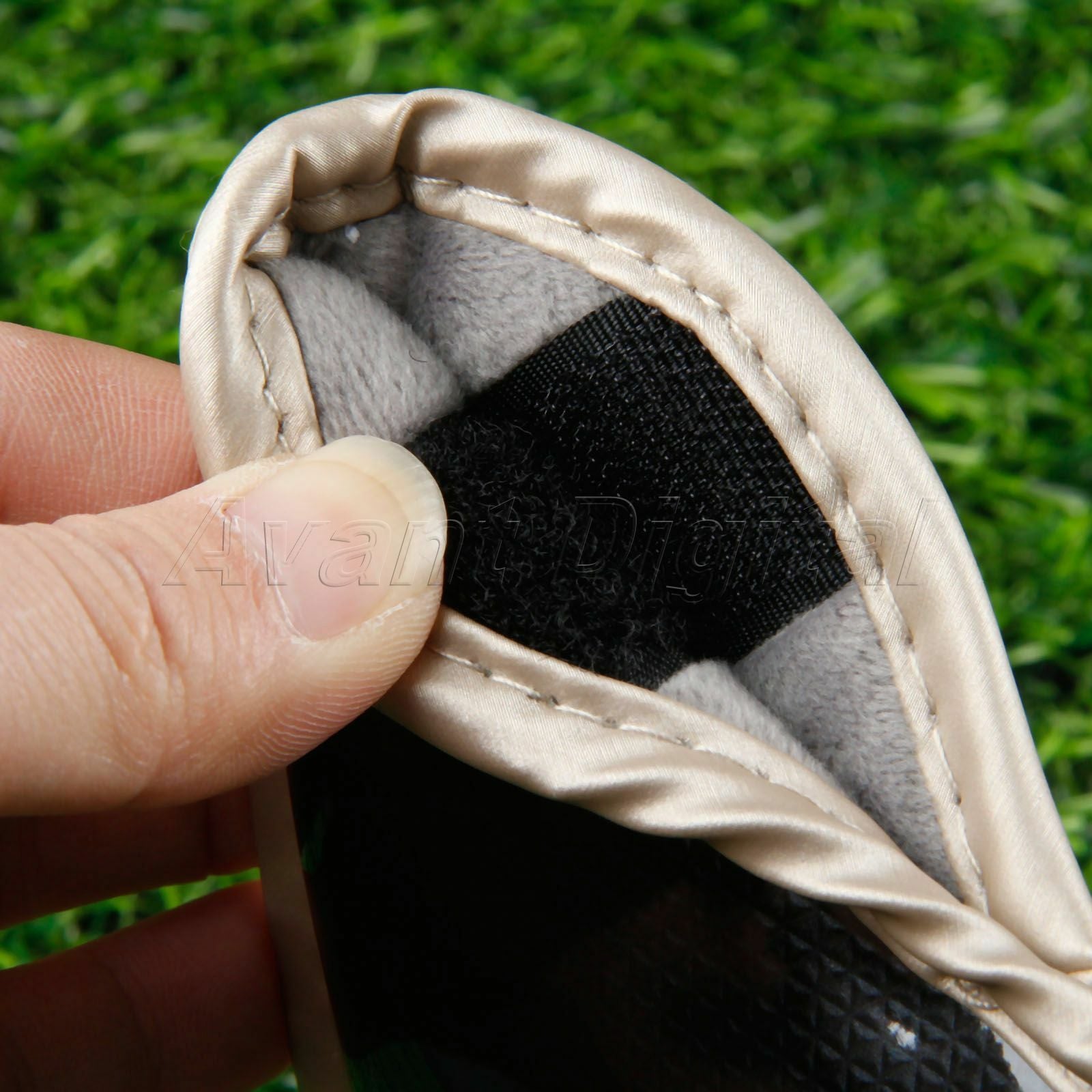 10 Pcs Sports Black Golf Iron Head Covers Smooth Surface PU Leather Water-proof