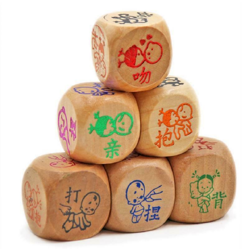 10 Pieces Wood Six Side Dice Set D6 Fun Role Play Drinking Desktop Game Toys