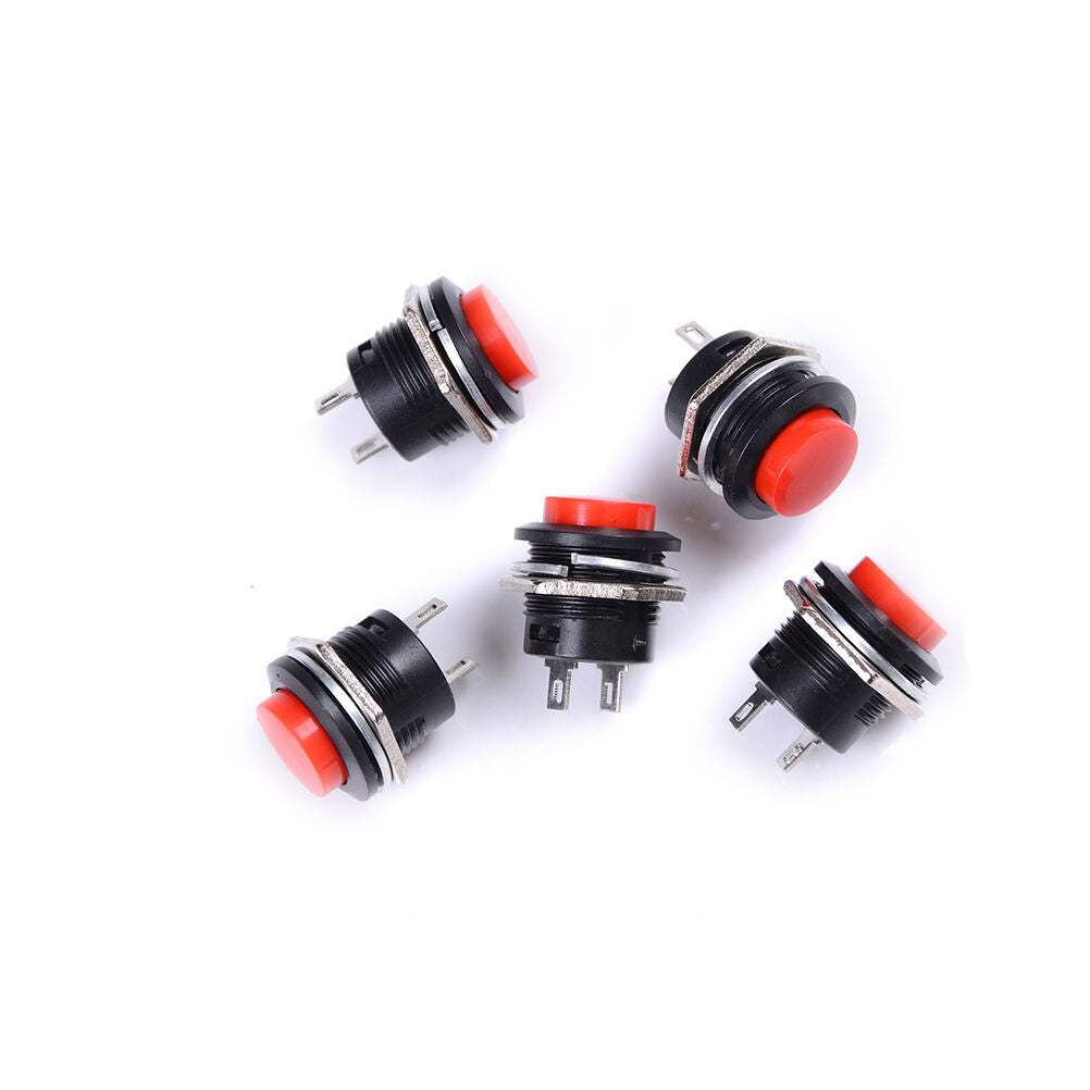 Mini Round Red 5 pcs Momentary On/Off Push Buttons Horn Switch for Car Aut.l8