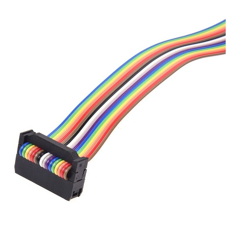 2.54mm Pitch 16 Pin Female to Female IDC Connector Rainbow Color Ribbon Flat CV6