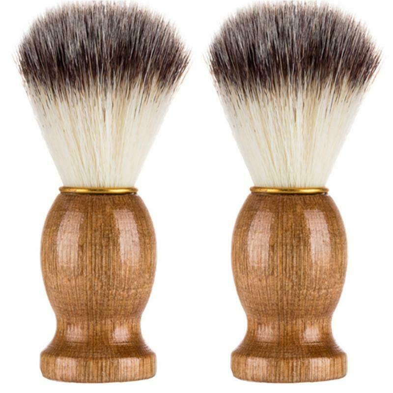 Men Shaving Brush with Wooden Handle Nylon Hair Face Cleaning Beard Cleaner Tool